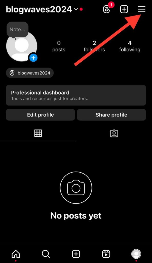 click on 3 line icon