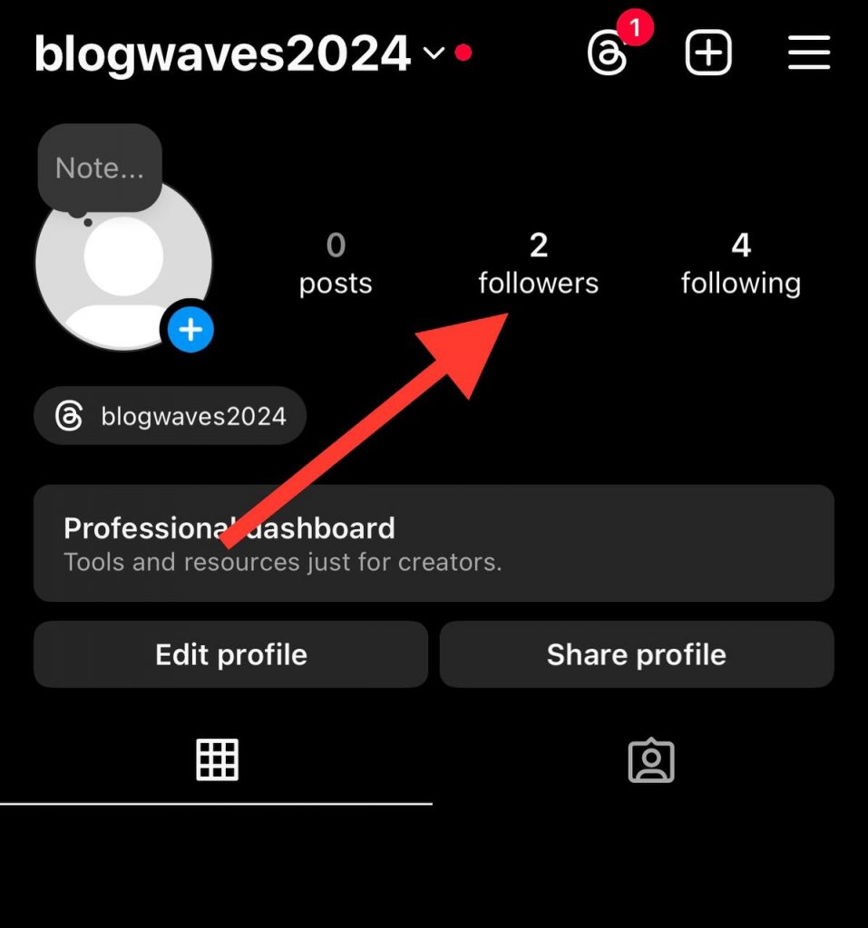 click on followers