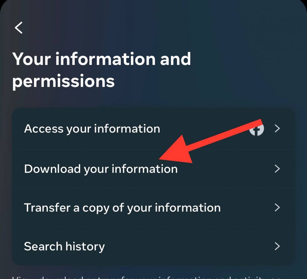 download your information