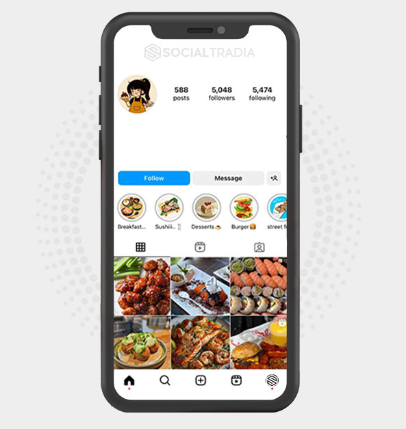 Instagram account Foods Court (5 k Followers)