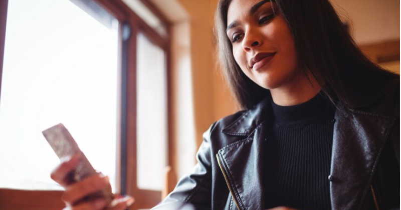 girl checking her phone