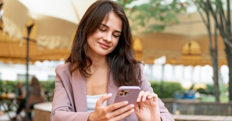 girl scrolling on her phone