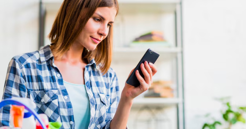 girl checking her messages