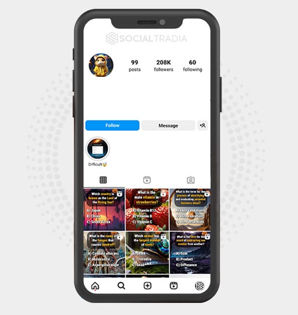 buy Instagram account QuizPromote (143 k Followers)