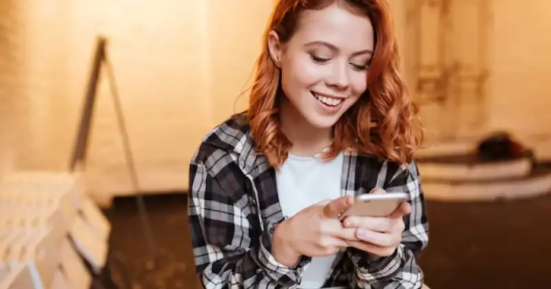 Girl is browsing on social media