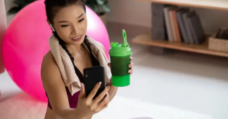 a girl taking a selfie after exercising
