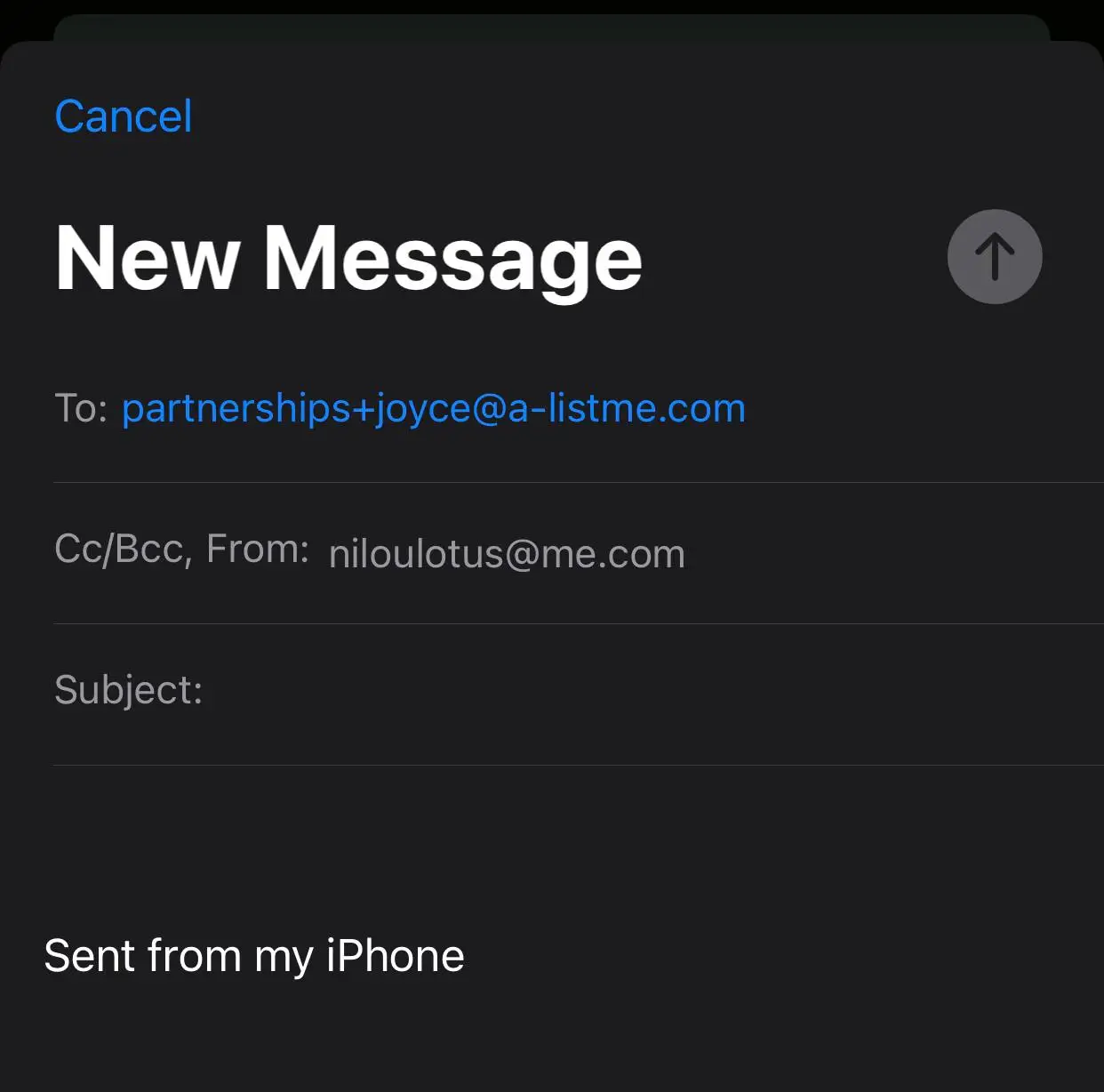 tap on Email
