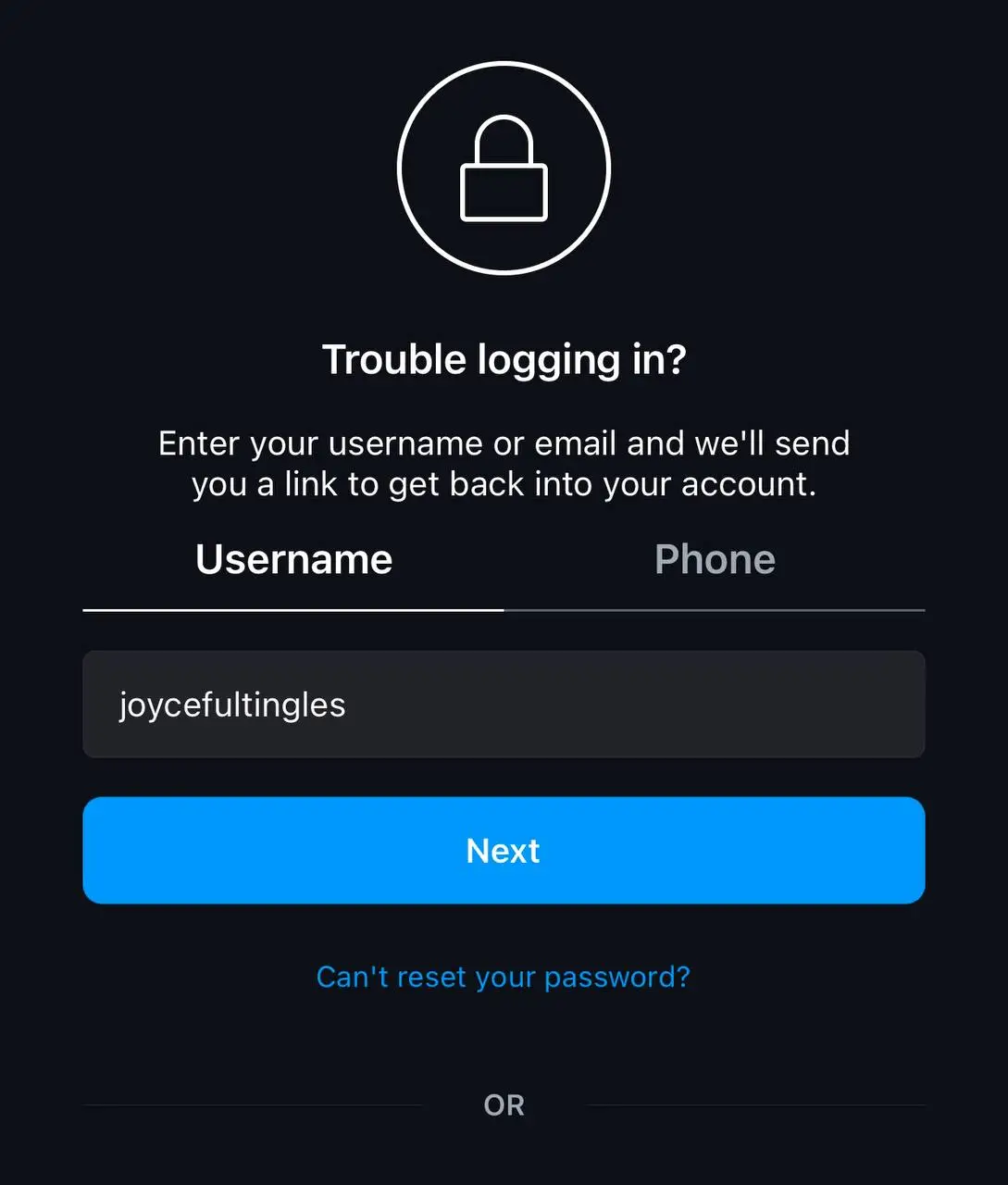 select forget password