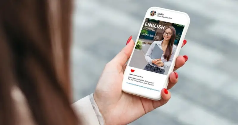 a person checking Instagram