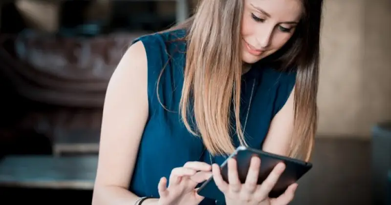 a girl checking her social media
