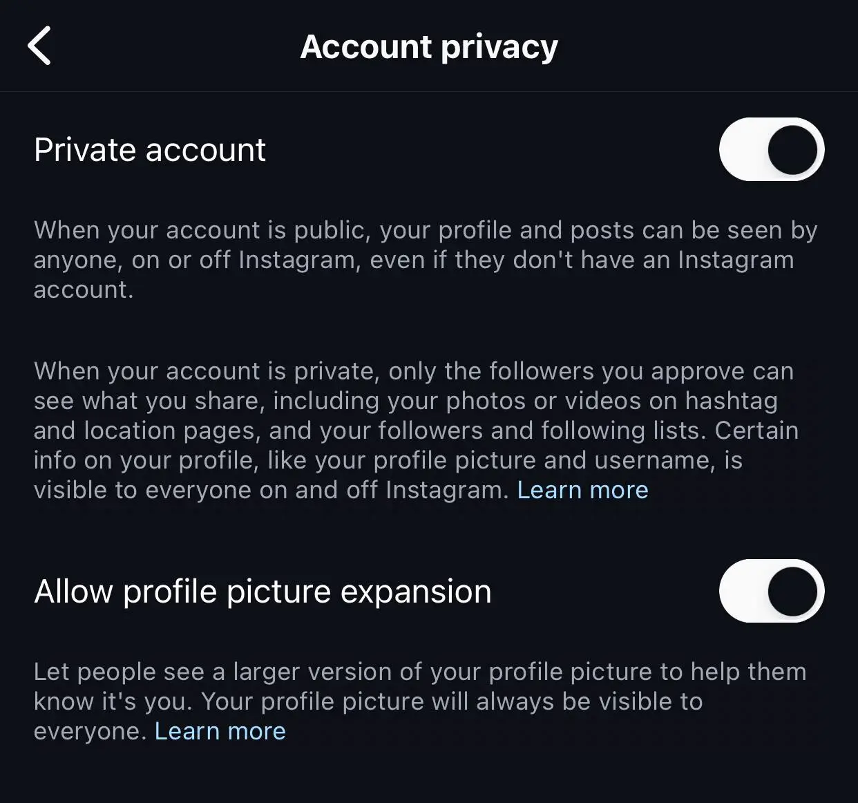 use private account