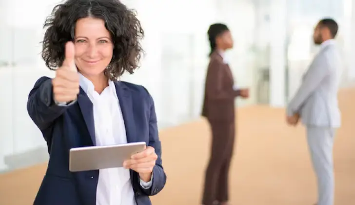 a business women success at work