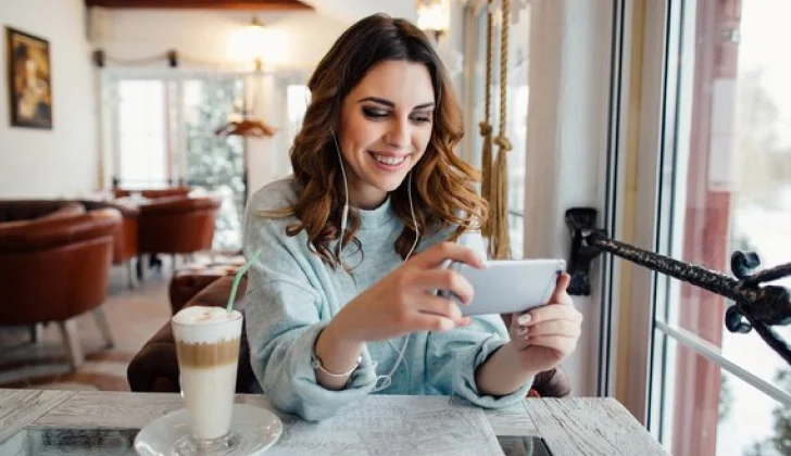 a girl checking her social media