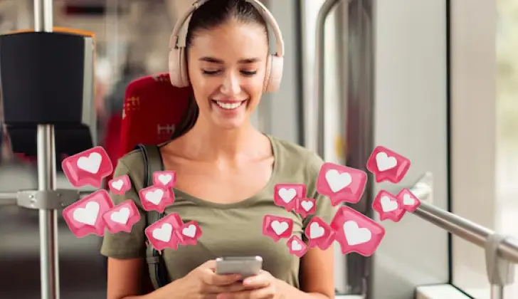 girl communicating with her followers