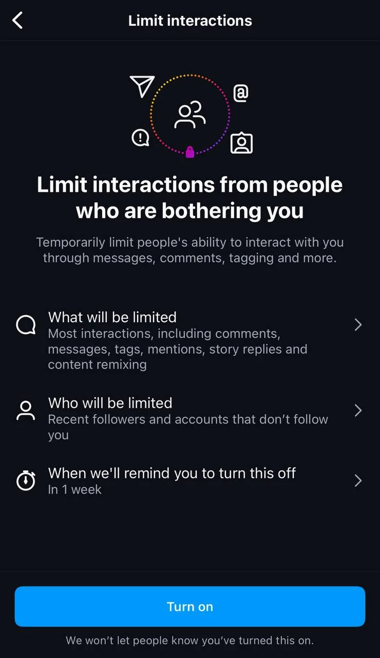 see the limitations options