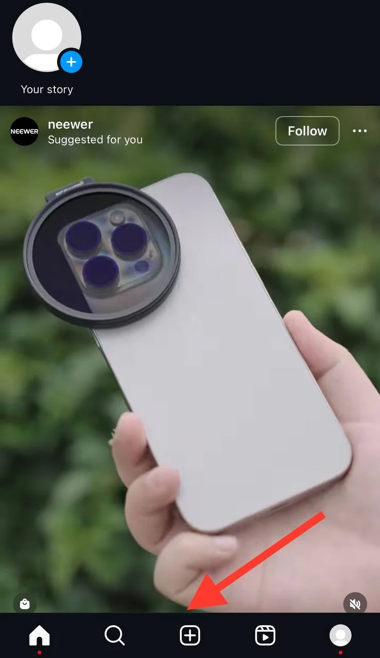 Tap on plus icon