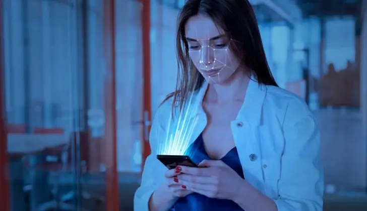girl using AI features