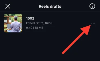 choose the reel you want to delete and tap 3 dots