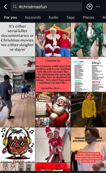 Christmas fun hashtags