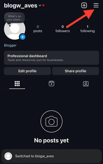 tap hamburger icon