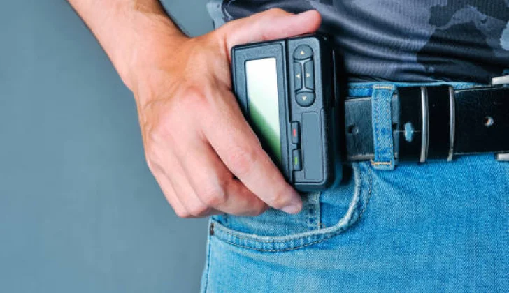 a person using a pager