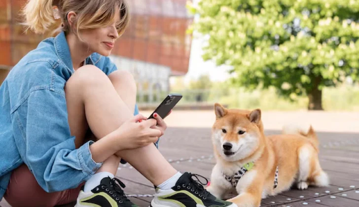 a girl enjoying a day with her dog