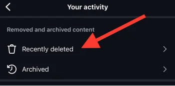 choose recently deleted