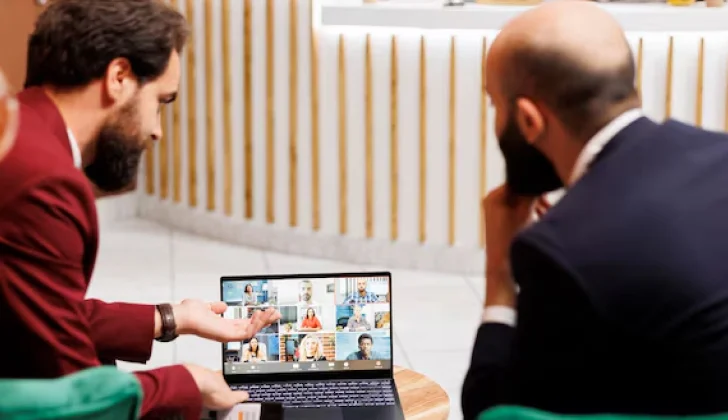 two people having a group video call