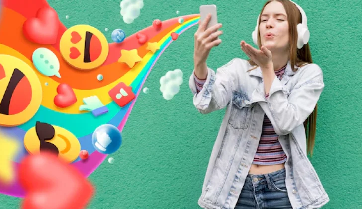 a girl using social media for video call
