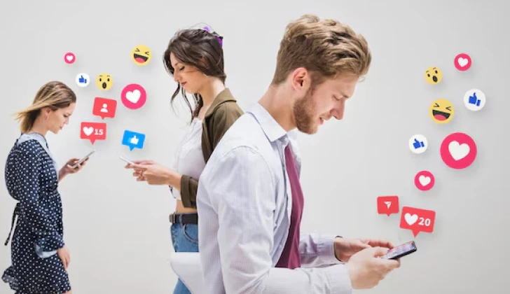 people engaging in social media posts