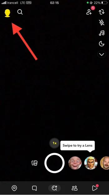 tap on profile
