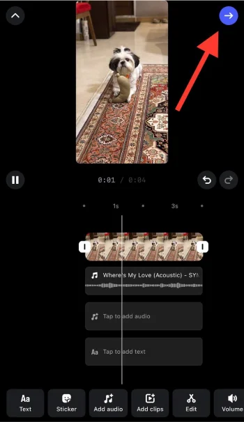 Tap the Blue icon