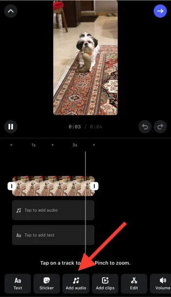 Tap to add audio