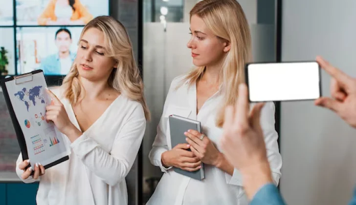 a girl having a presentation