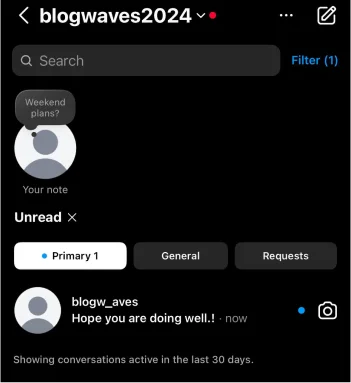 see the list of filtered DMs