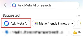 see the blue circle Meta AI icon