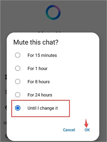 Select the Mute icon