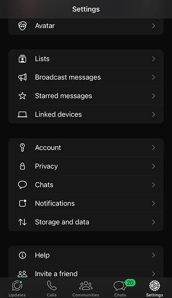 WhatsApp Setting
