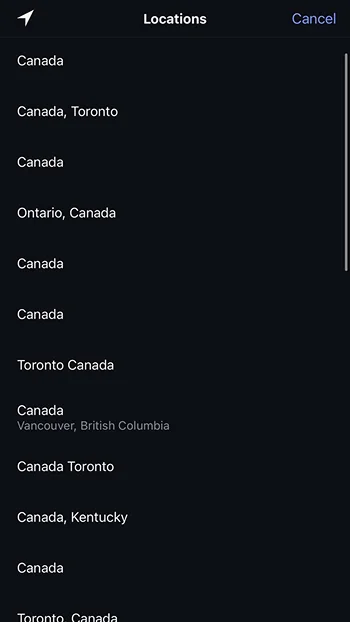 choose your location