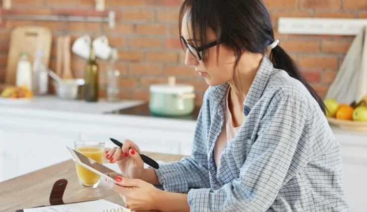 a girl checking her phone
