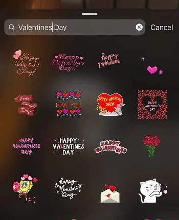search for desired GIF