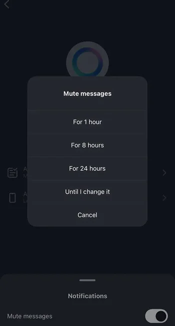select mute option