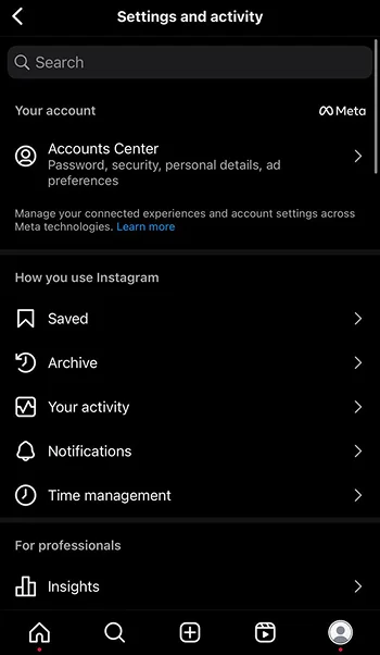 Use Instagram's advanced settings