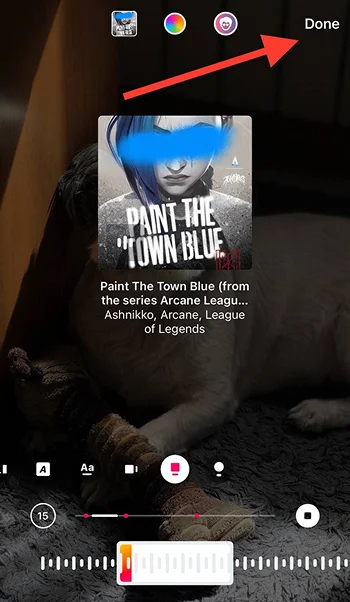 tap done and share story