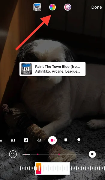 tap on small colorful circle