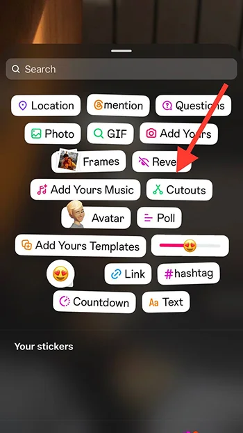 tap on sticker and choose cutout