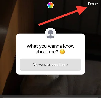 write a question and tap done