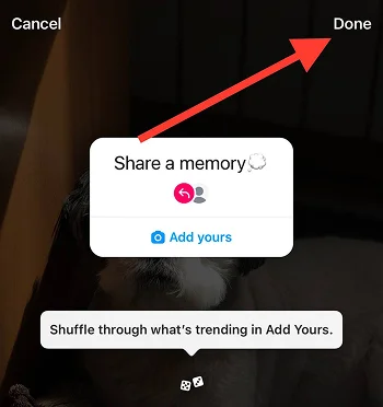 write what you want and tap done