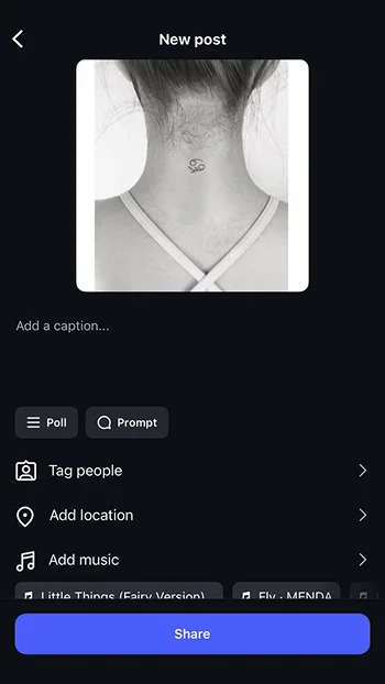 create a post on Instagram