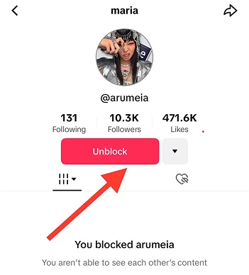 unblock the user